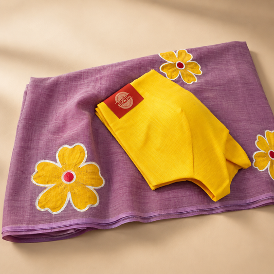 Handpainted Mul Cotton Big flowers