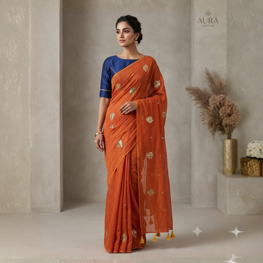 Mul cotton with sequin work