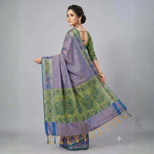 Soft Silk Saree With Pochampally Border
