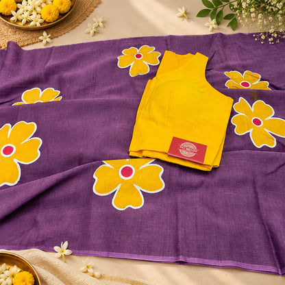 Handpainted Mul Cotton Big flowers