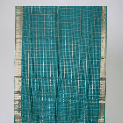 Maheshwari Silk With Golden Checks