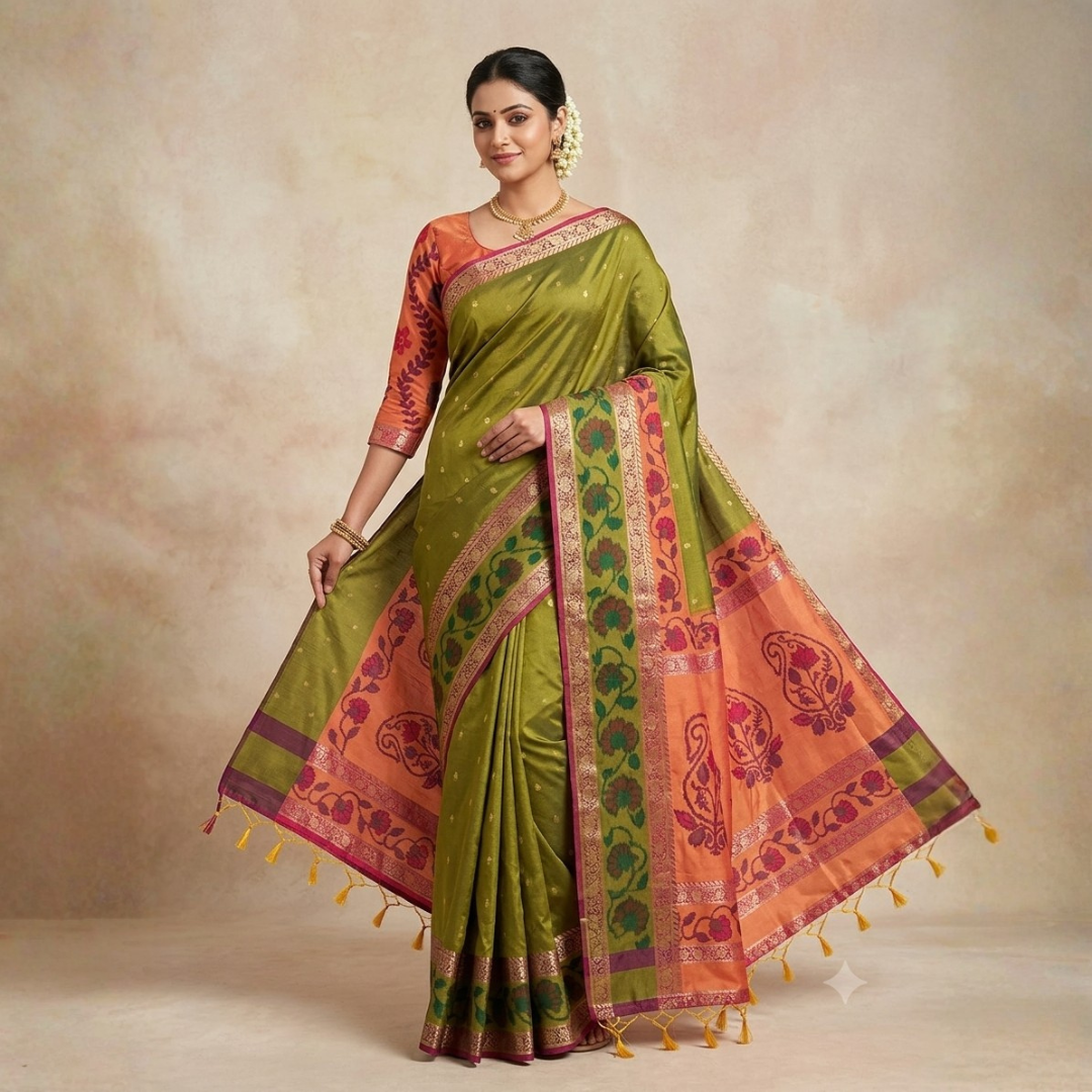 Soft Silk Saree With Pochampally Border