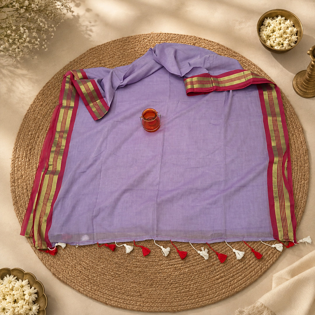 Mul Cotton With Golden Zari