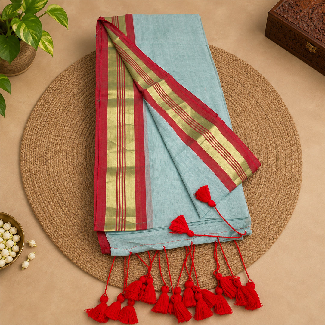 Mul Cotton With Golden Zari