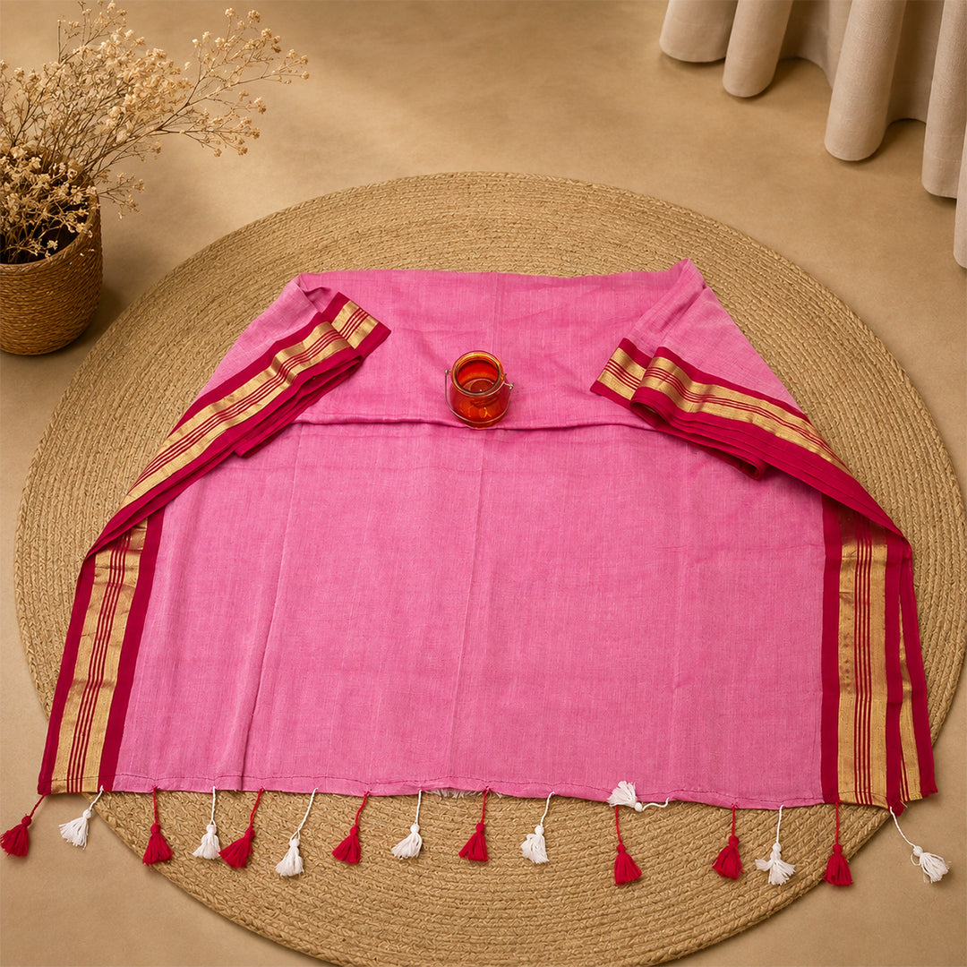 Mul Cotton With Golden Zari