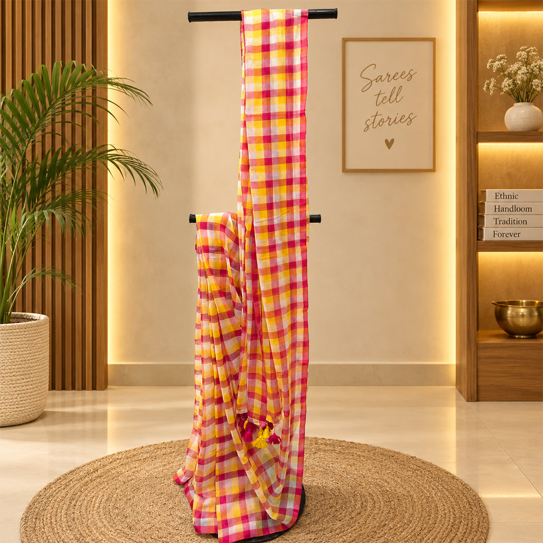 Mul Cotton Check Pattern Multiple Colour