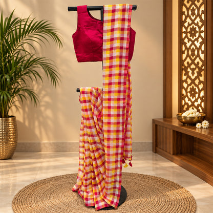 Mul Cotton Check Pattern Multiple Colour
