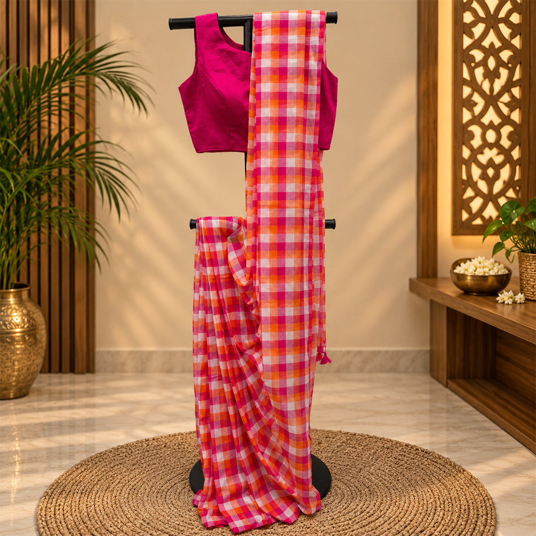 Mul Cotton Check Pattern Multiple Colour