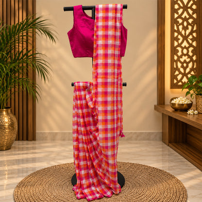 Mul Cotton Check Pattern Multiple Colour