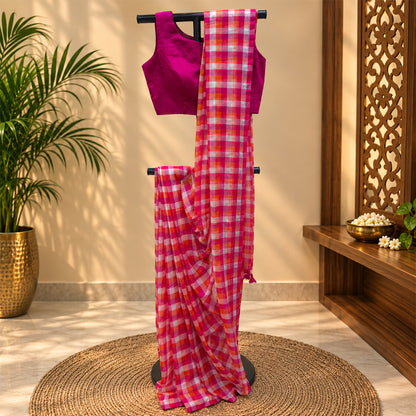 Mul Cotton Check Pattern Multiple Colour