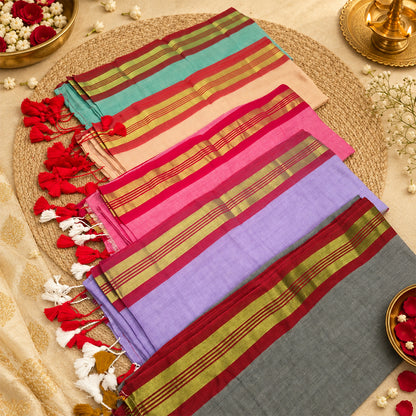 Mul Cotton With Golden Zari