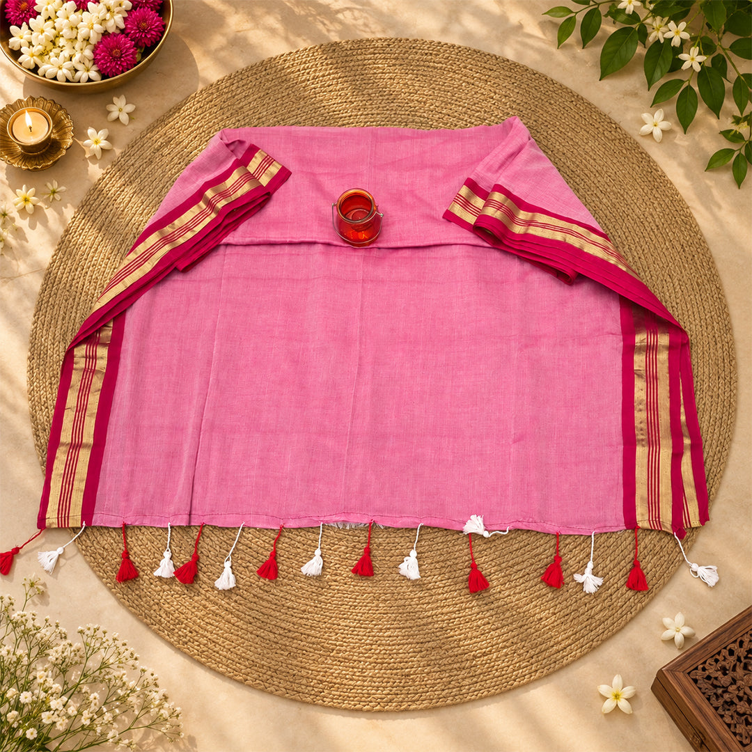 Mul Cotton With Golden Zari