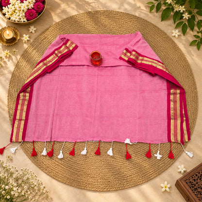 Mul Cotton With Golden Zari