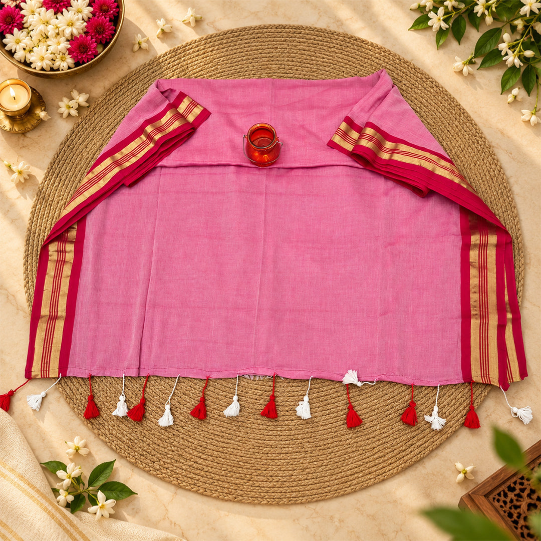Mul Cotton With Golden Zari