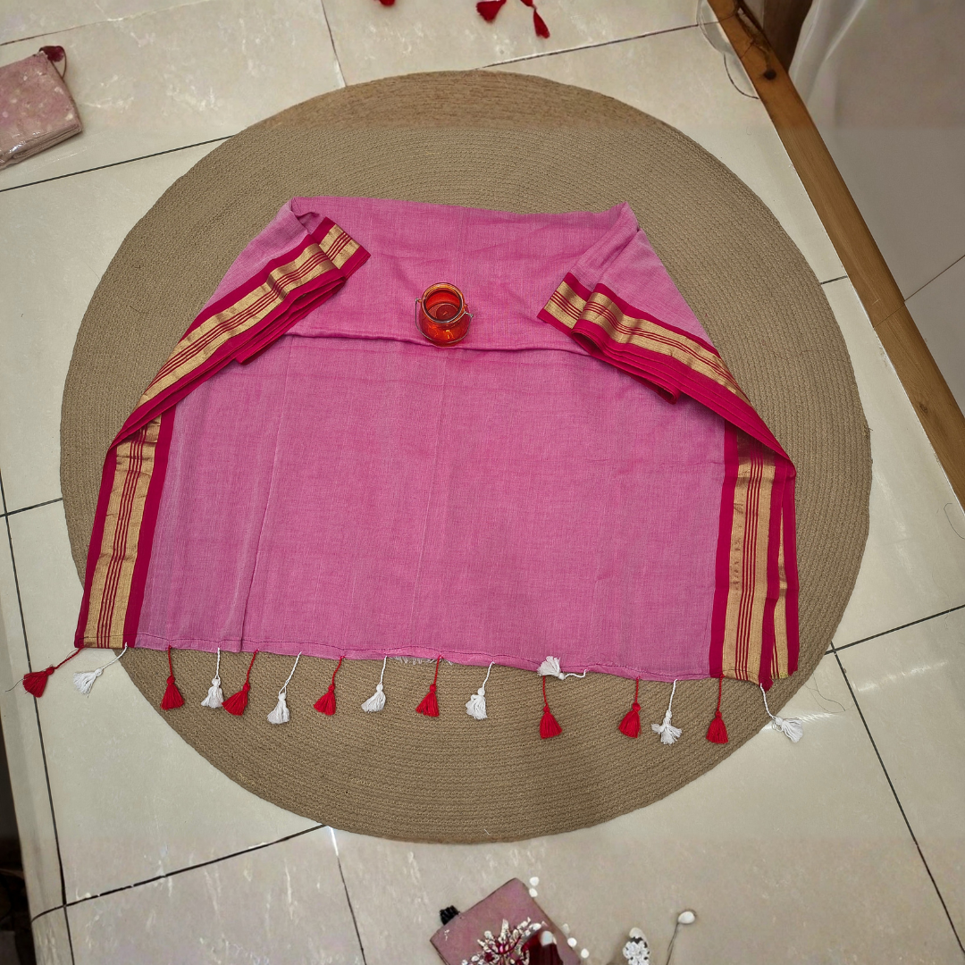 Mul Cotton With Golden Zari