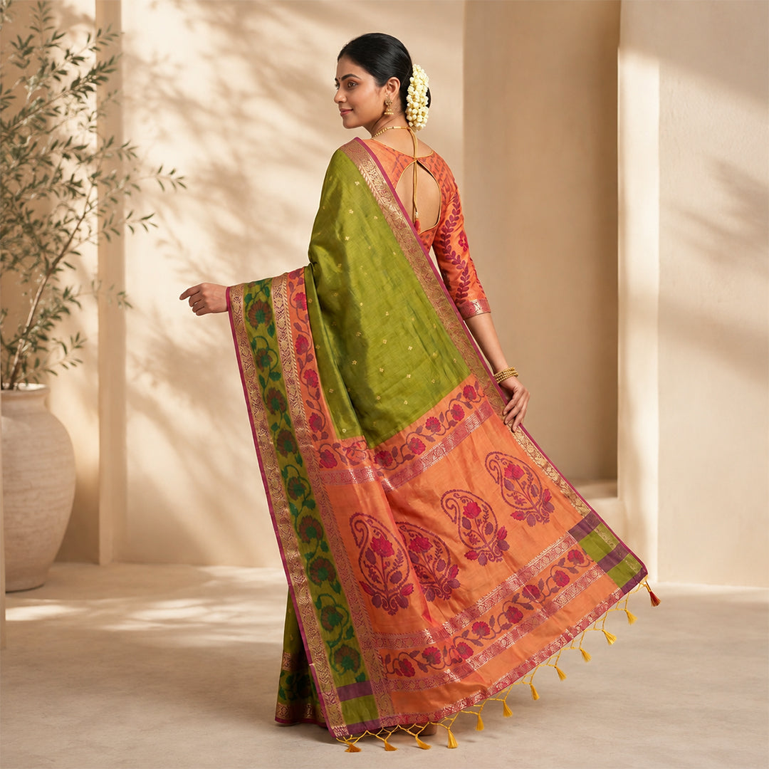 Soft Silk Saree With Pochampally Border