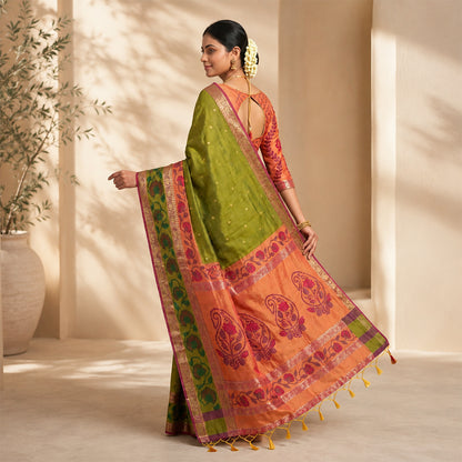 Soft Silk Saree With Pochampally Border