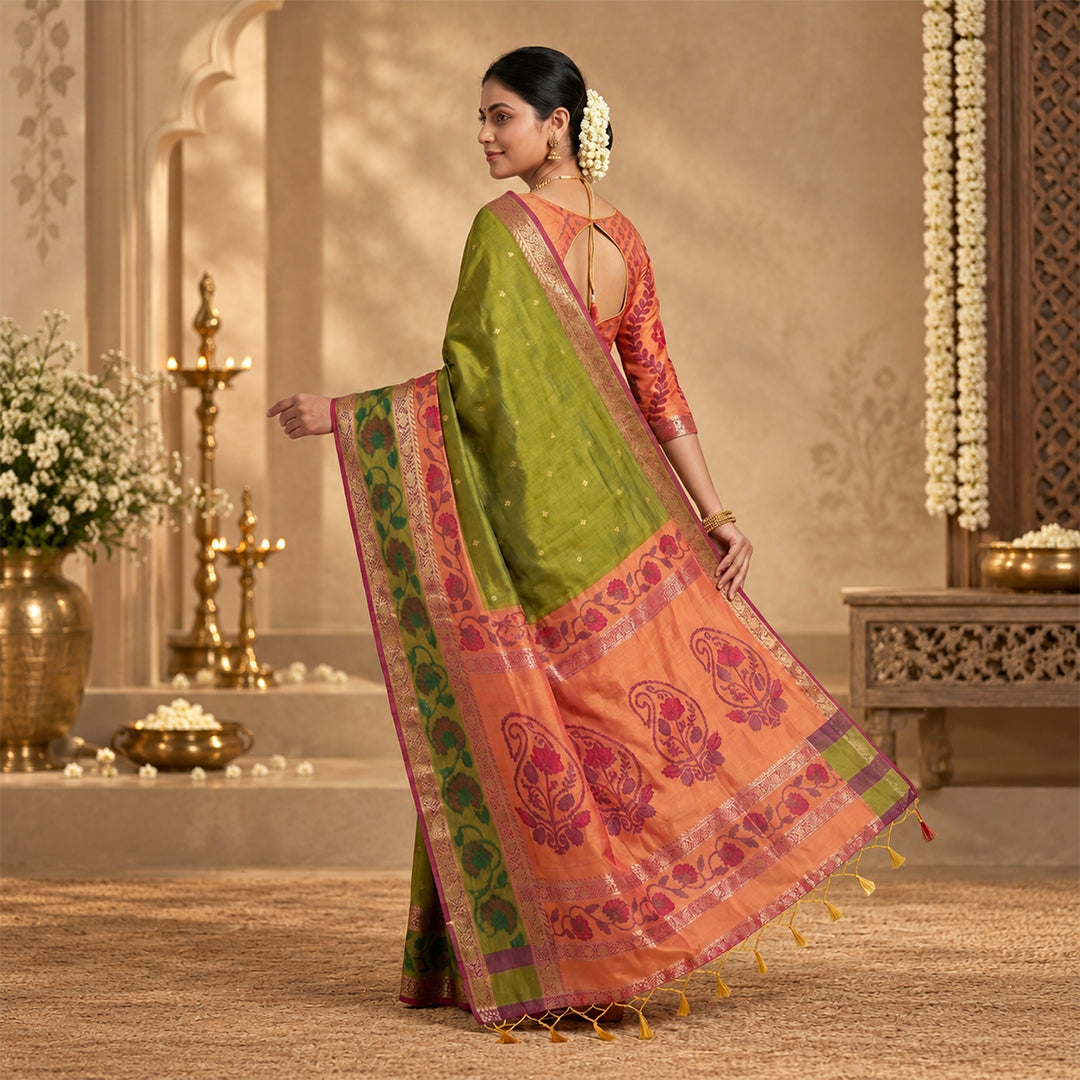 Soft Silk Saree With Pochampally Border