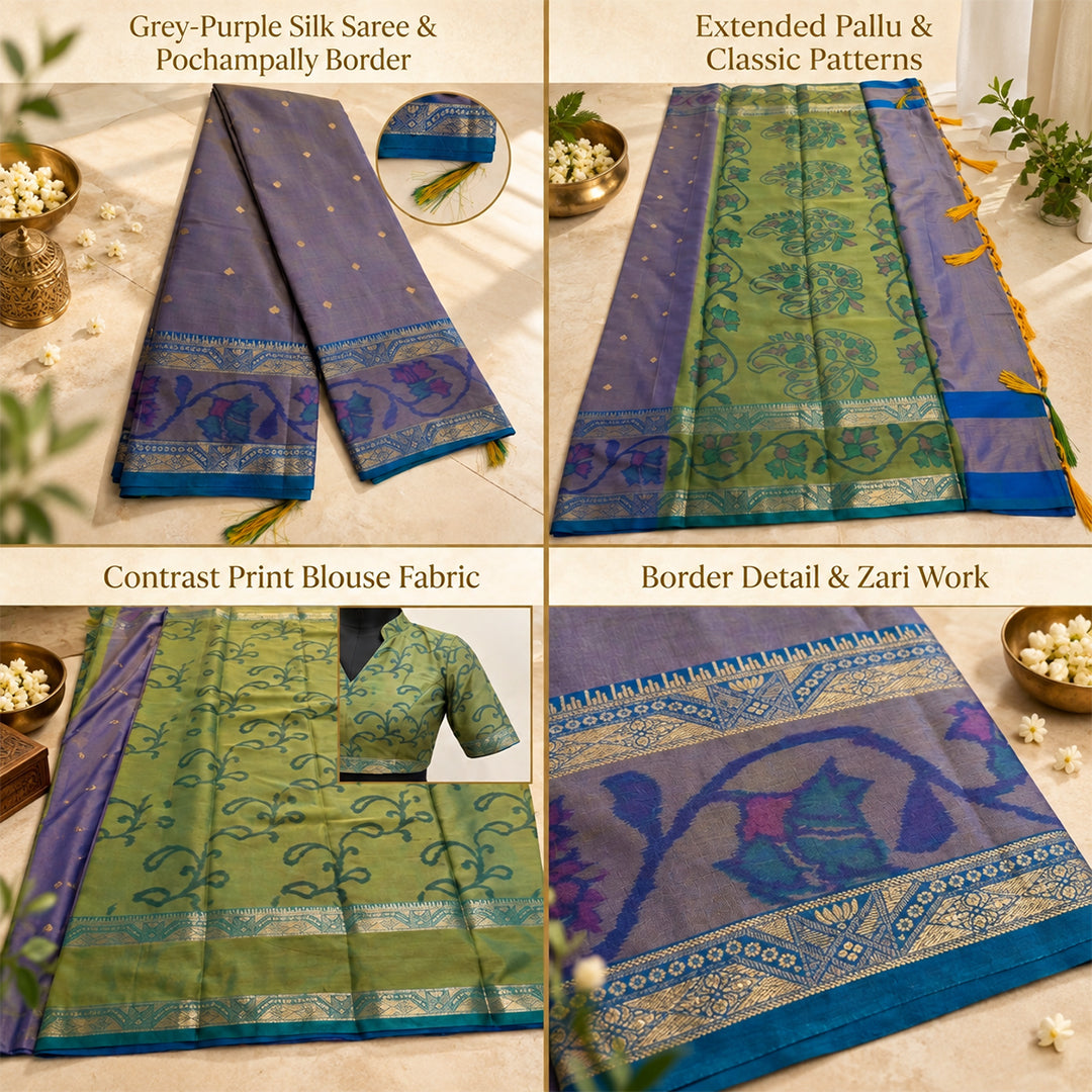 Soft Silk Saree With Pochampally Border