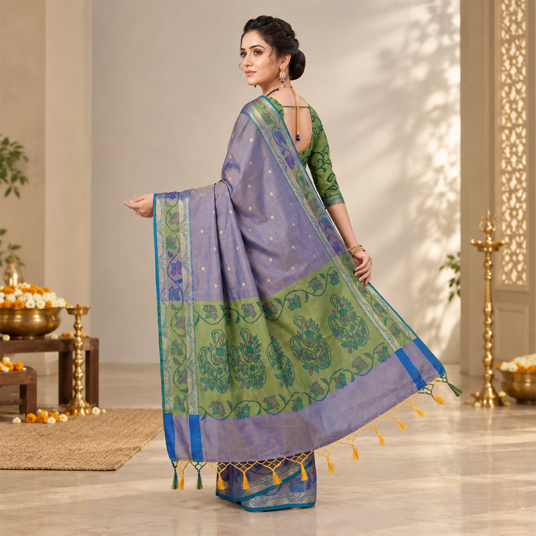 Soft Silk Saree With Pochampally Border