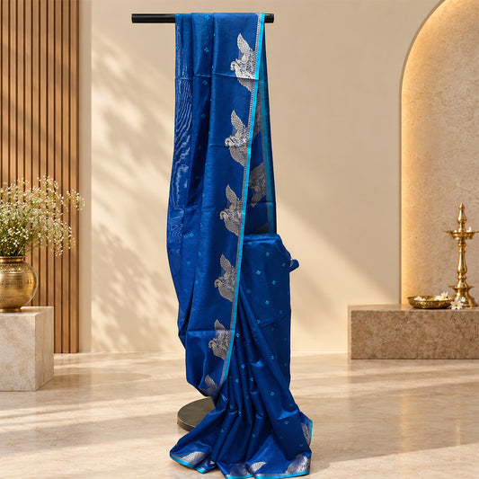 Tussar Silk With Peacock Border