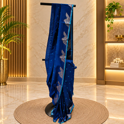 Tussar Silk With Peacock Border