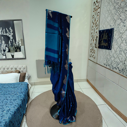 Tussar Silk With Peacock Border