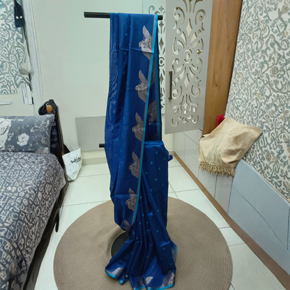 Tussar Silk With Peacock Border