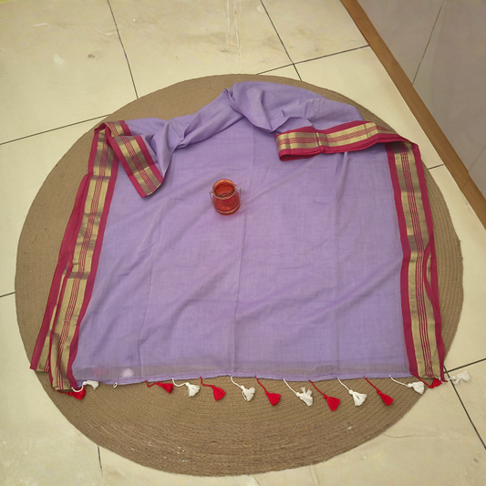 Mul Cotton With Golden Zari