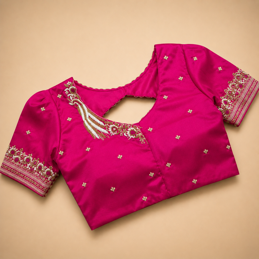 Pure Banarasi Silk Zardosi Hand Work Blouse